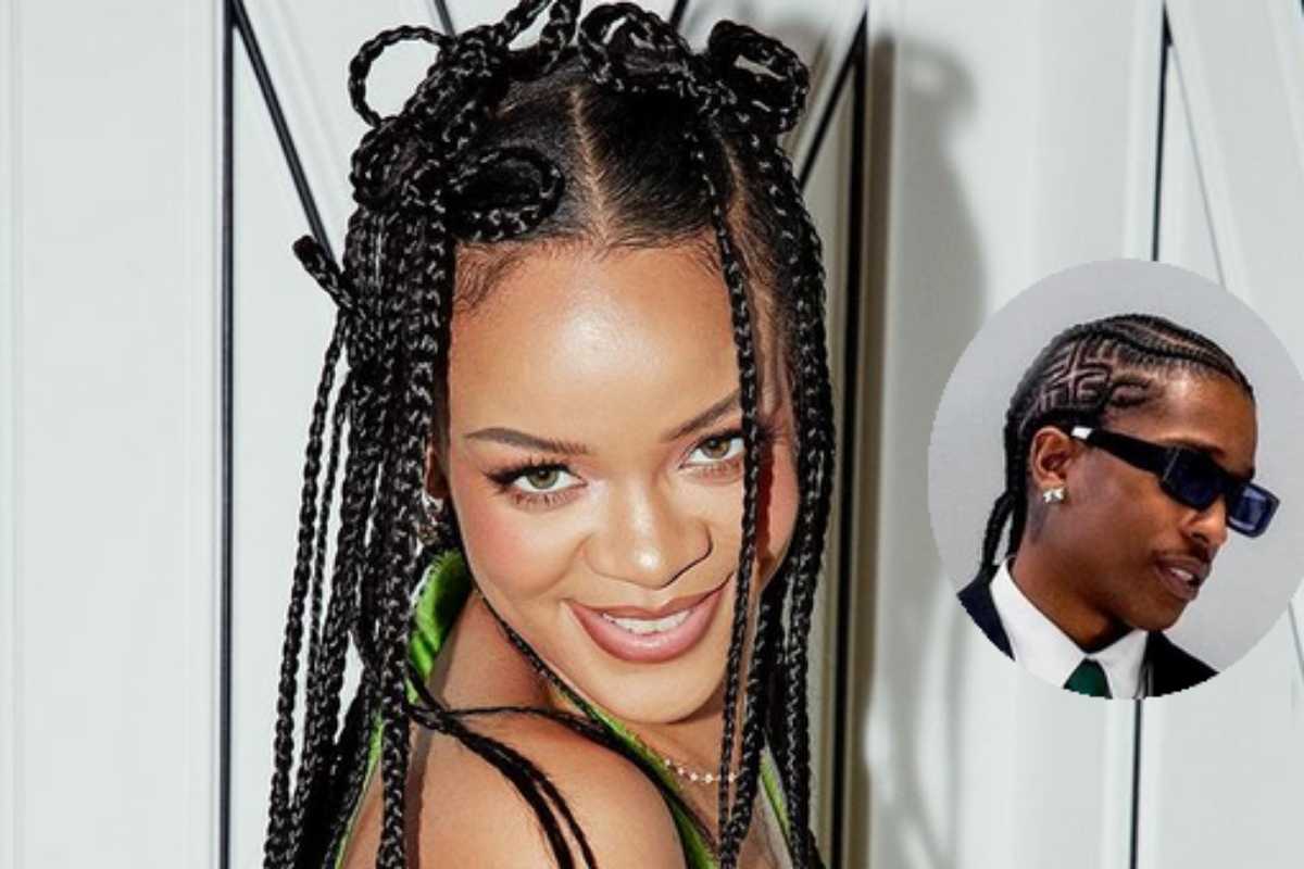 Rihanna com tranças no cabelo