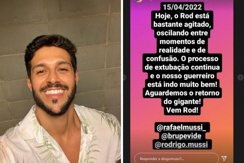 Rodrigo Mussi dando sorriso em selfie após eliminação do BBB22
