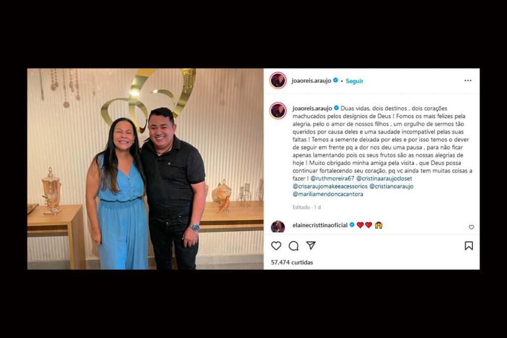 Mãe de Marília Mendonça e pai de Cristiano Araújo se encontram