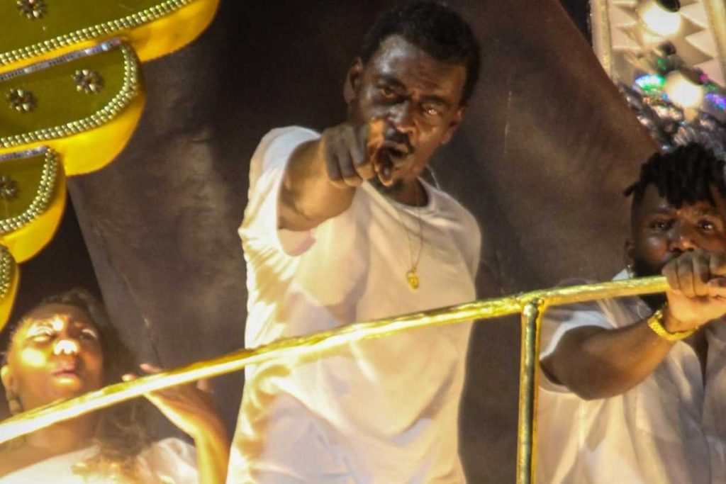 seu jorge curtindo carnaval na marquês de sapucaí