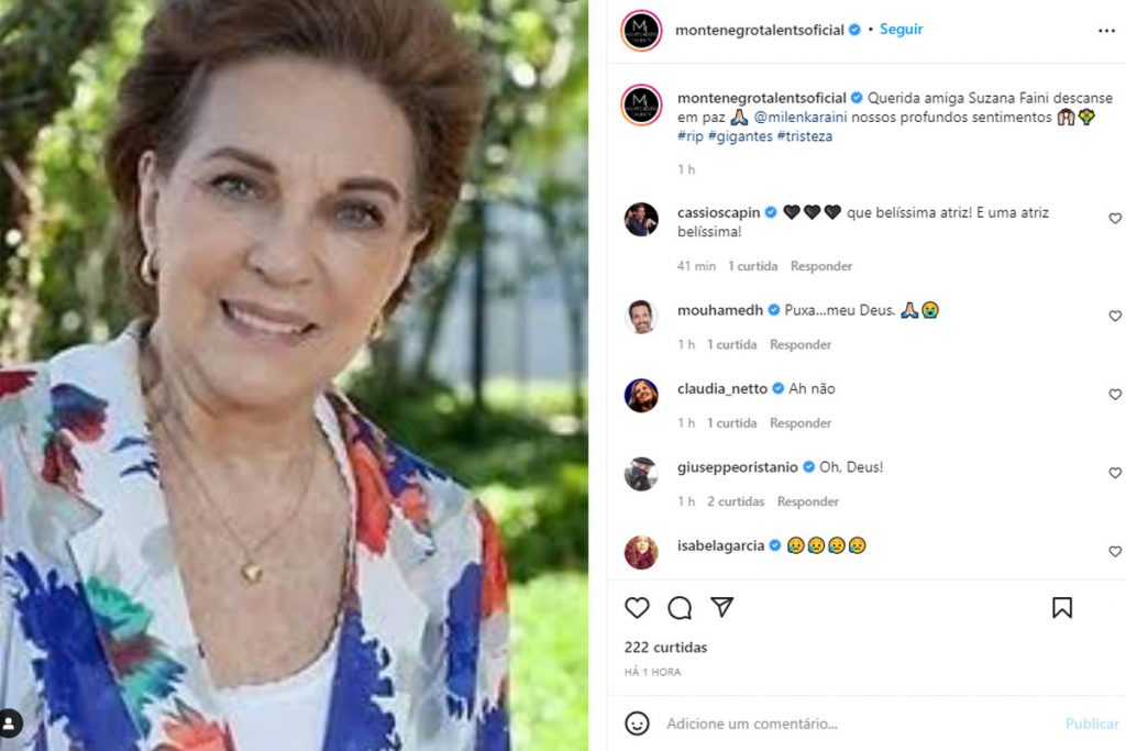 Post anuncia a morte de Suzana Faini