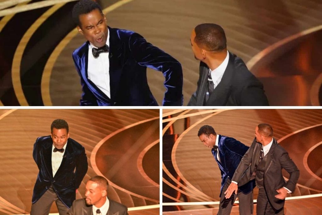 Will Smith dá tapa na cara de Chris Fock durante cerimônia do Oscar 2022 -