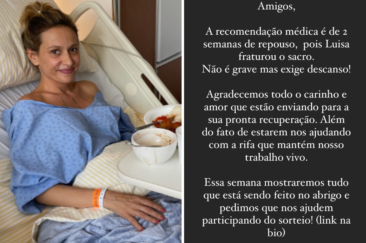 Luisa Mell revela fratura no osso da coluna após convulsão