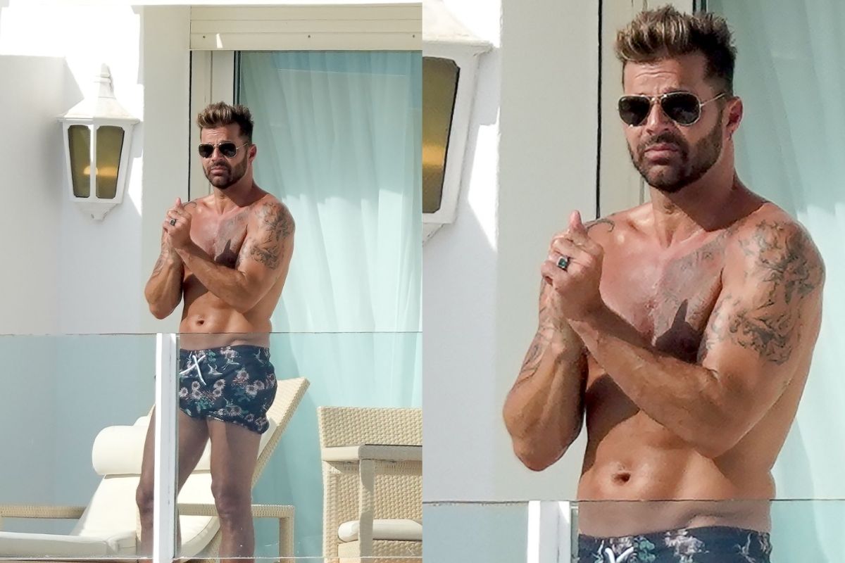 Ricky Martin toma sol e mostra seu corpão na varada do hotel (3)