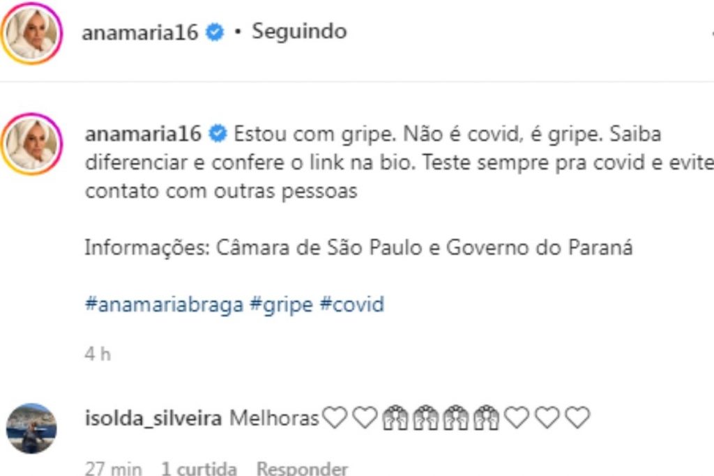Ana Maria Braga fala com os fãs