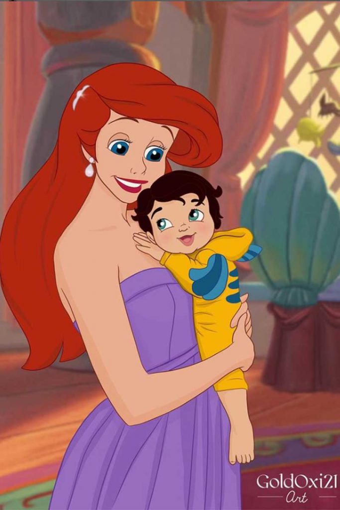 Ariel com a filha