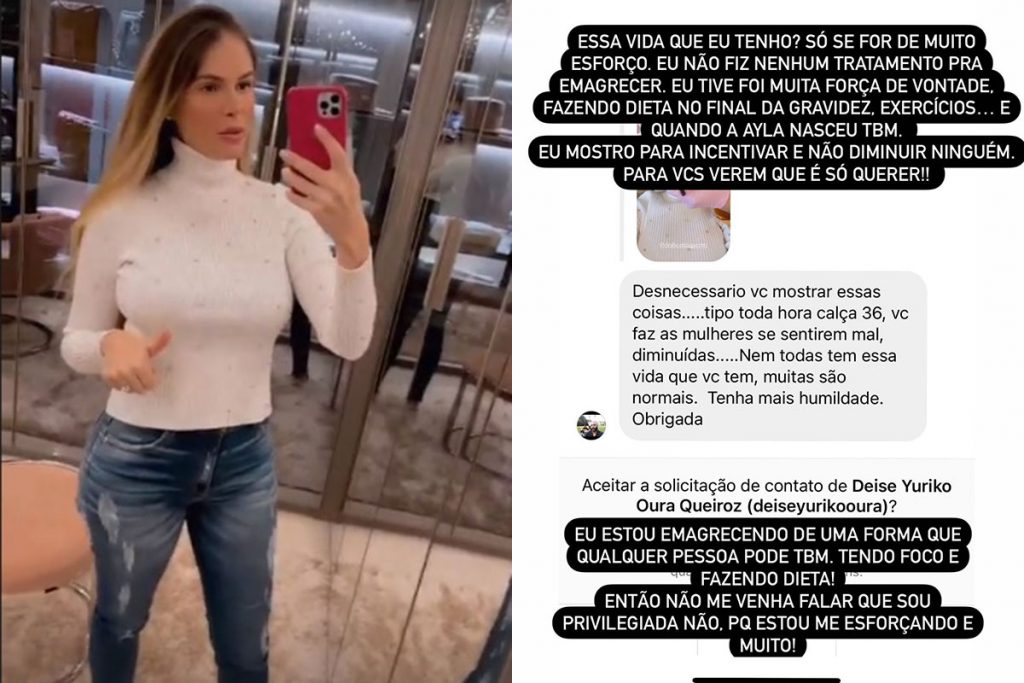 Bárbara Evans rebate críticas nas redes sociais