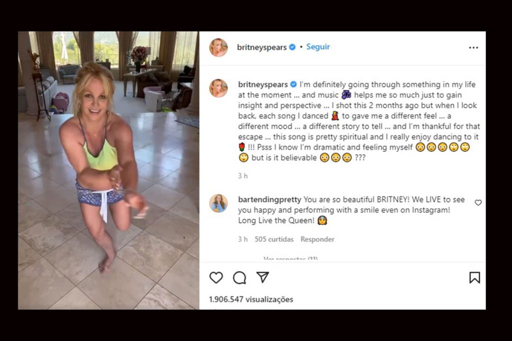 Britney Spears posta vídeo dançando e desabafa sobre a perda do bebê