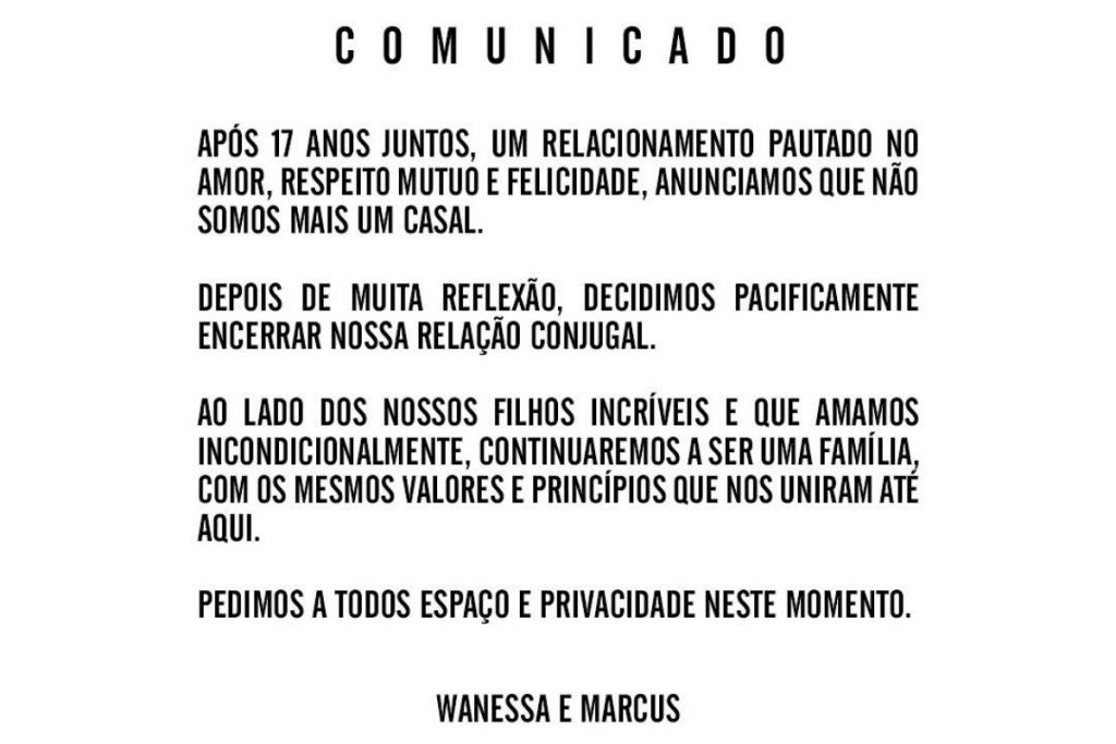 Comunicado Wanessa Camargo 
