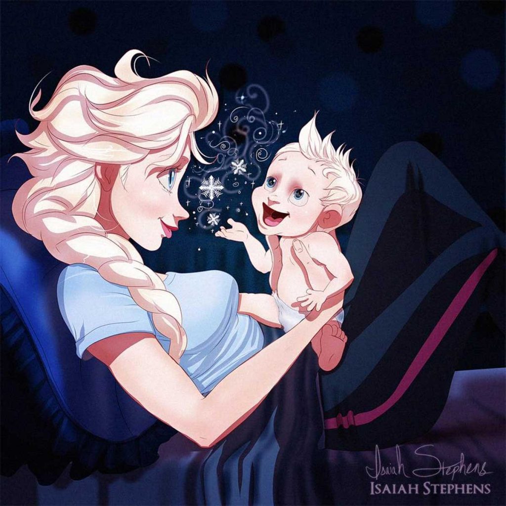 Elsa com seu bebê