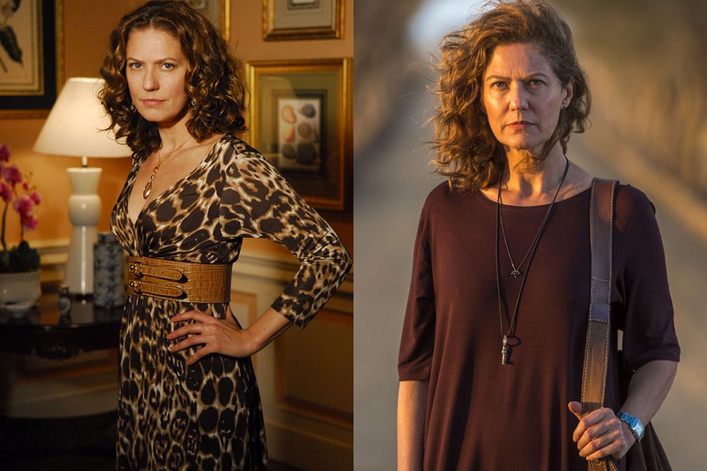 Patrícia Pillar como a Flora de A Favorita e a Cássia de Onde Nascem Os Fortes