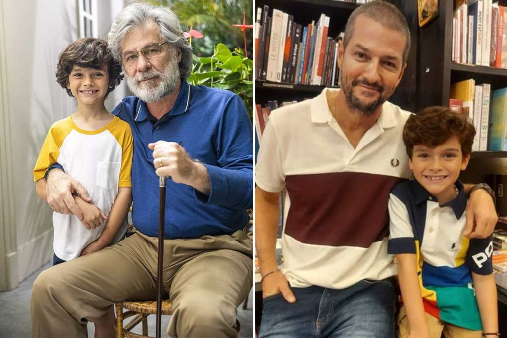 Guilherme Tavares em dois momentos: com Leopoldo Pacheco e com Marcelo Serrado