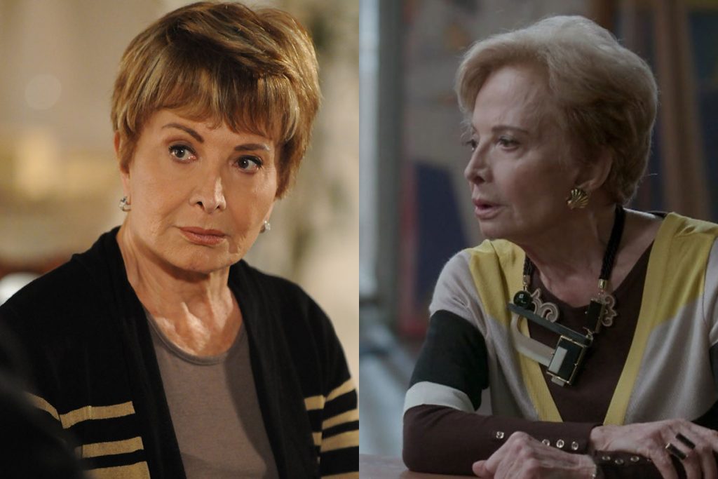 Glória Menezes como a Irene de A Favorita e a Stellinha de Totalmente Demais