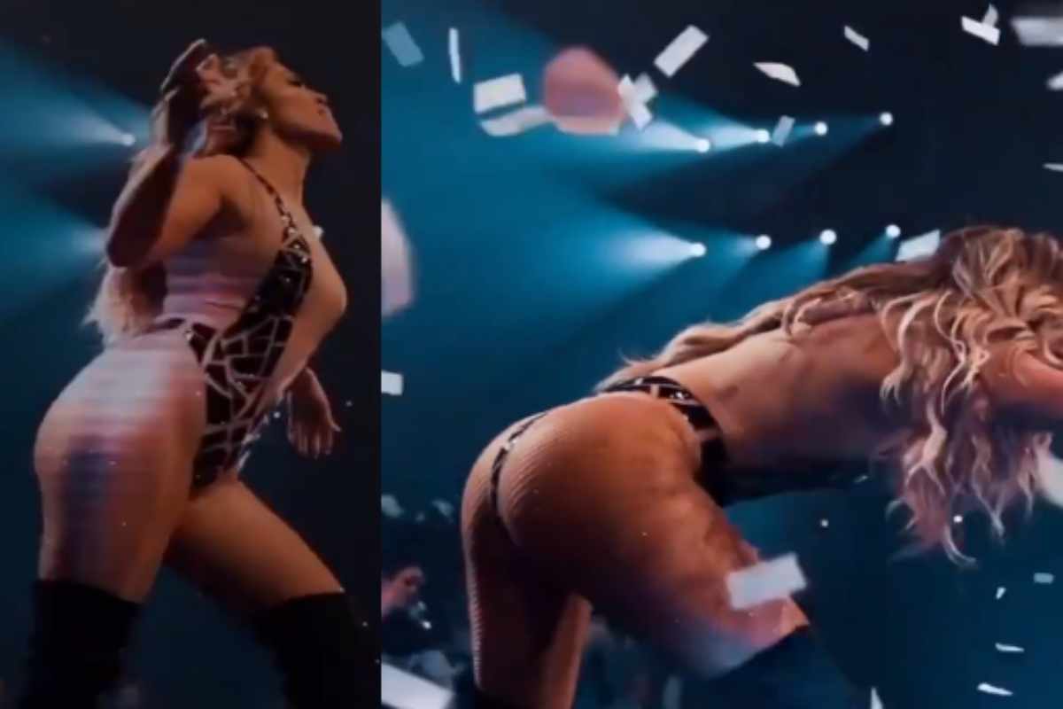 Jennifer Lopez dançando no palco