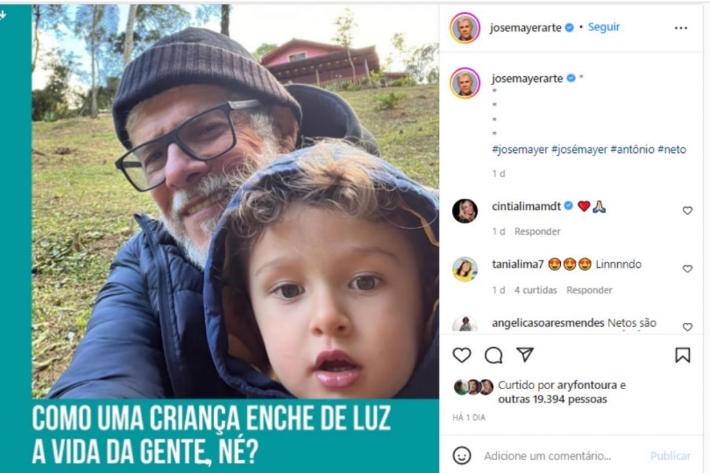 josé mayer posando como neto Antônio no Instagram