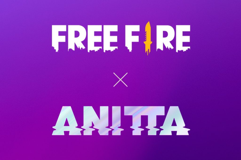 logo da parceria entre anitta e free fire
