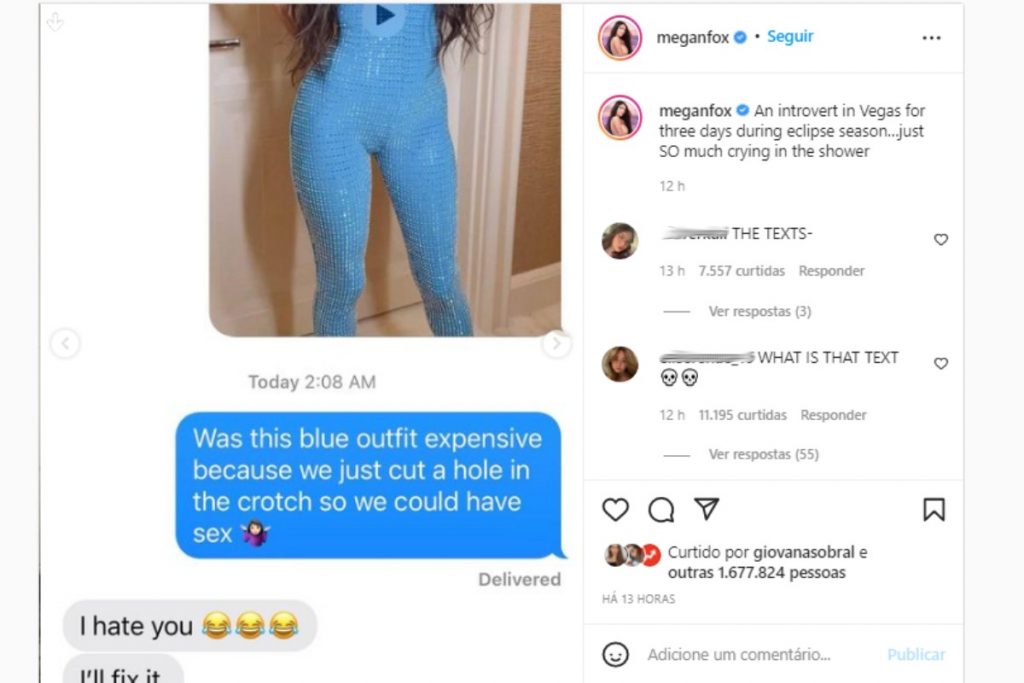 Conversa de Estilista de Megan Fox irritado com furto em roupa