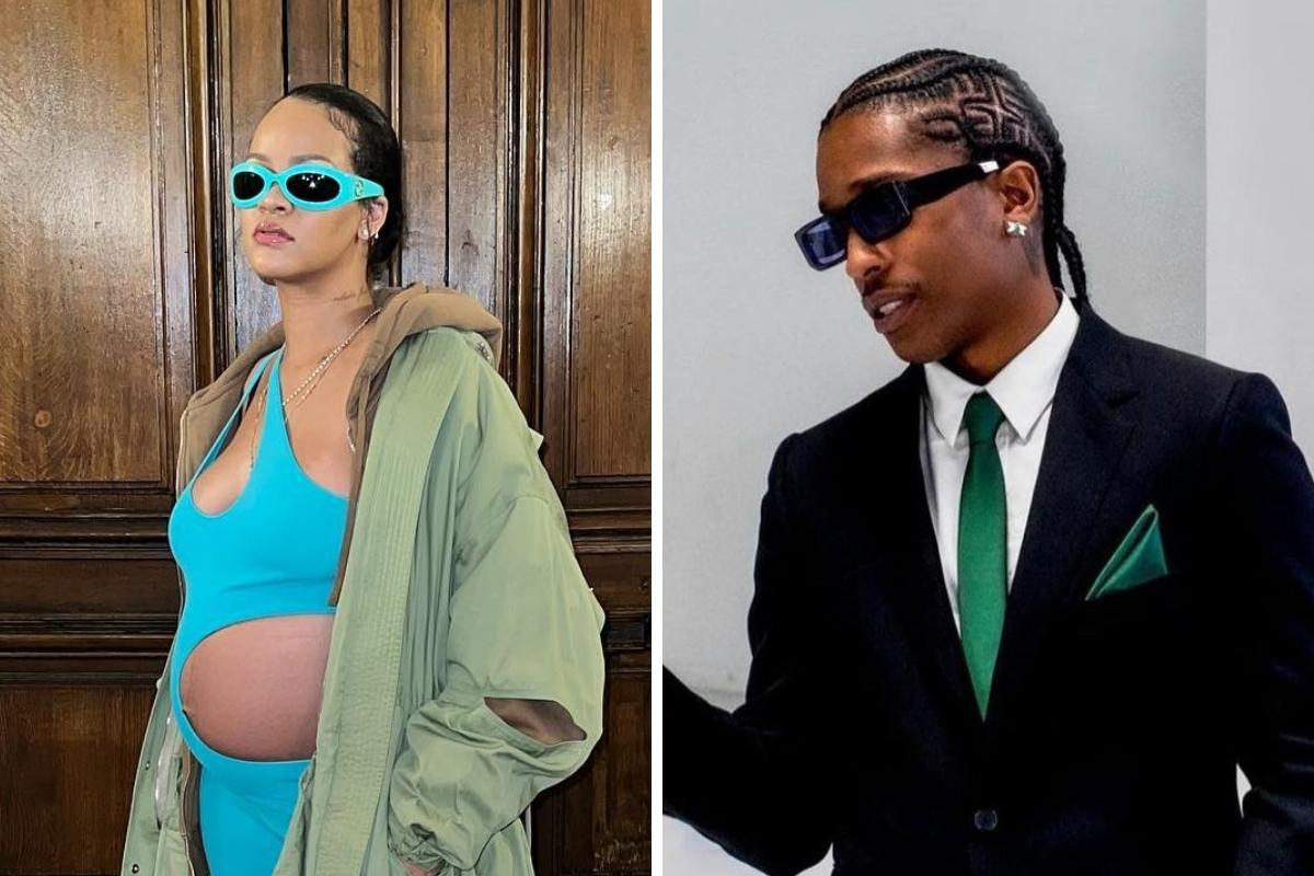 Rihanna e A$AP Rocky posando para foto