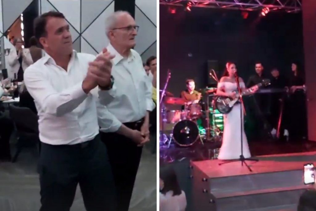 Petkovic se empolga ao ver a filha tocar guitarra no casamento