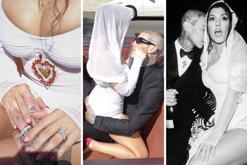 Fotos do casamento de Kourtney Kardashian e Travis Barker