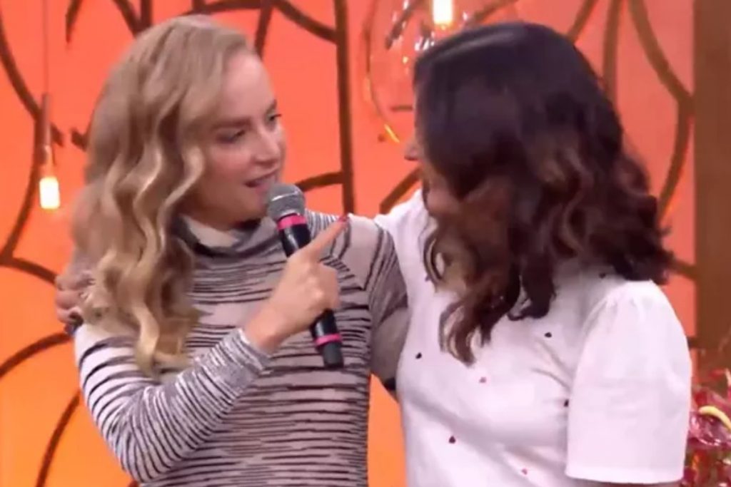 Angélica visitando Fátima Bernardes no Encontro