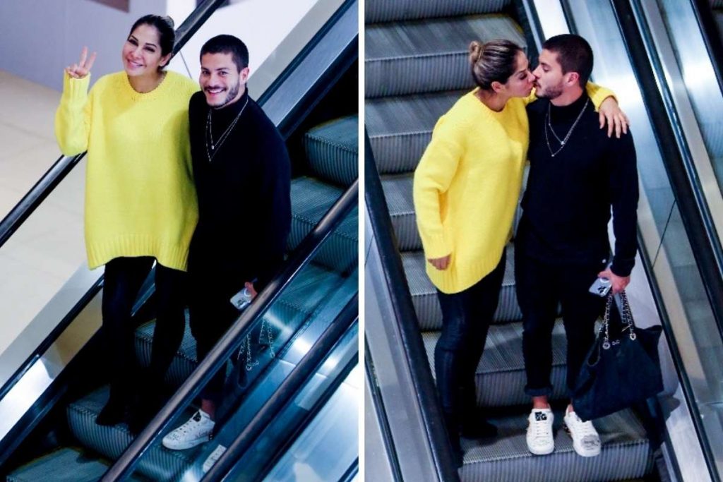 Arthur Aguiar e Maíra Cardi tem jantar romântico no Rio de Janeiro