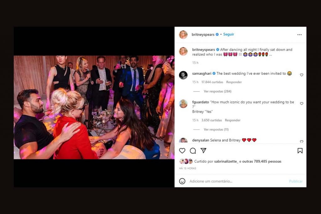 Britney Spears relembra casamento com Sam Asghari