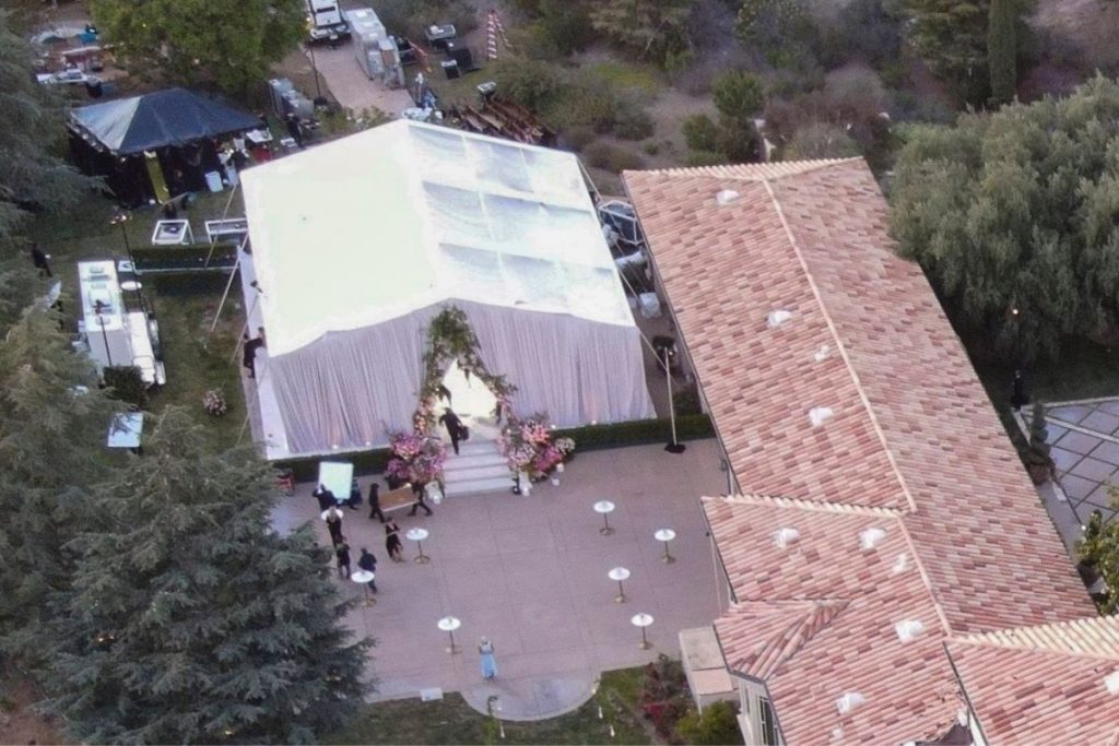 Imagens aéreas do casamento de Britney Spears