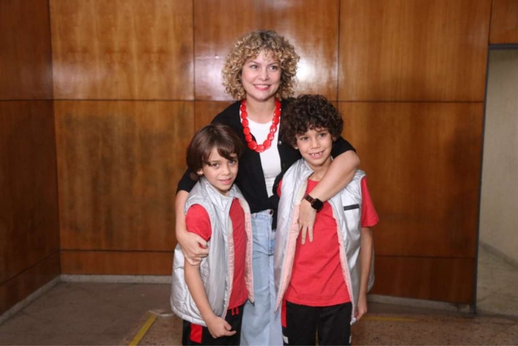 Bárbara Borges e os filhos