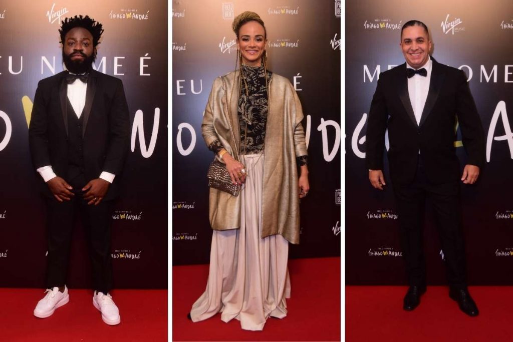 Douglas Silva, Luciana Mello e Waguinho na gravação do novo DVD