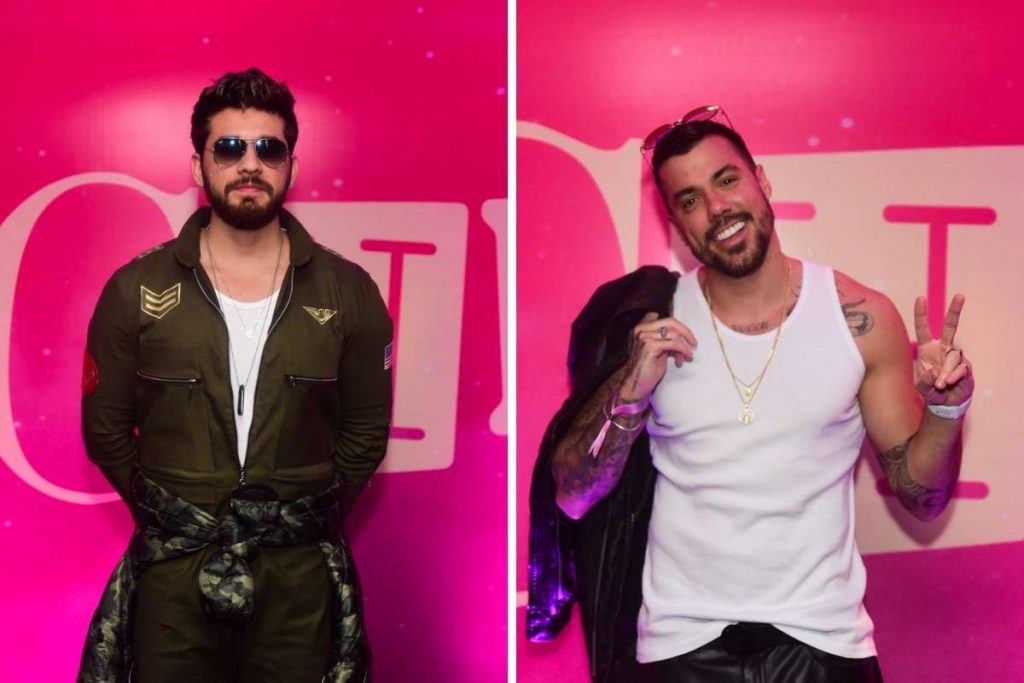 Gustavo Mioto e Lipe Ribeiro na festa de aniversário de Rafa Uccman