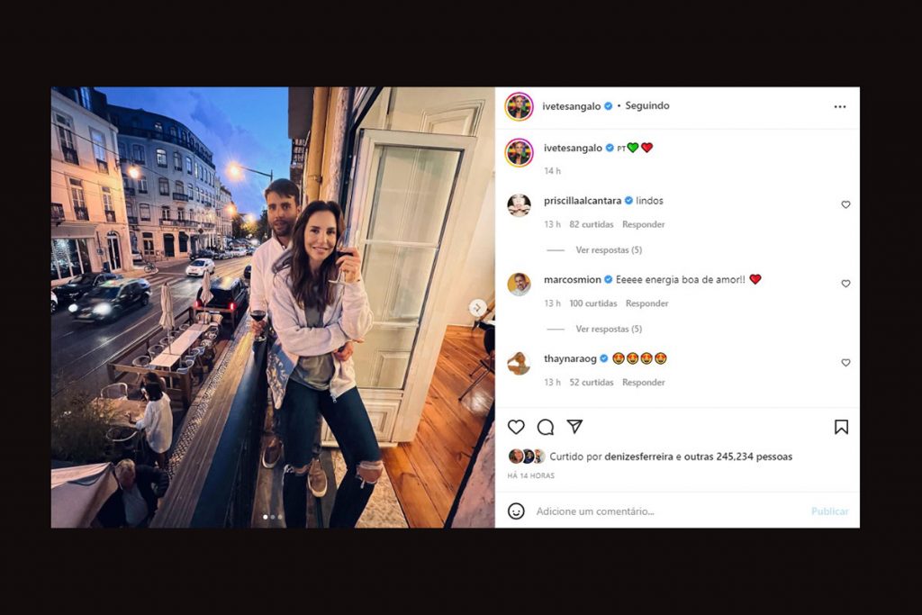 Ivete Sangalo e Daniel Cady curtem noite romântica em Portugal