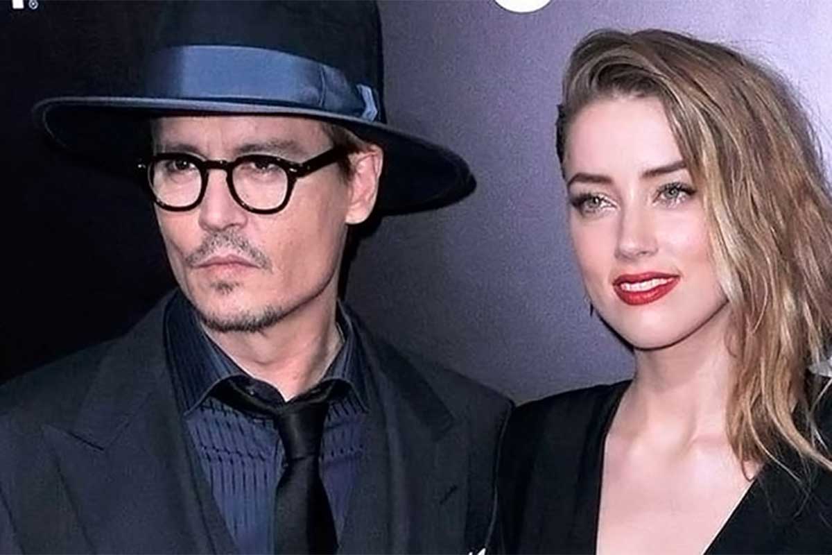 Retrato de Johnny Depp e Amber Heard