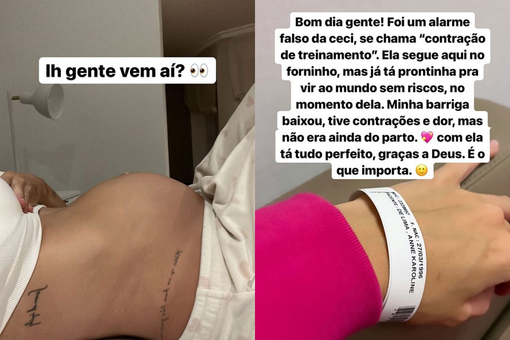 Karoline Lima tem contrações e se assusta