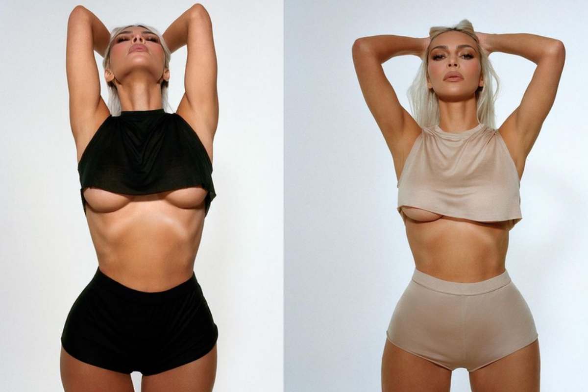 Kim Kardashian posa sexy com pijamas de verão