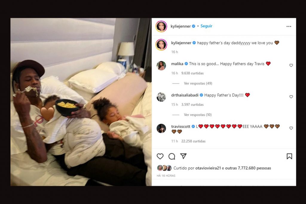 Kylie Jenner mostra momento fofo de Travis Scott com os filhos