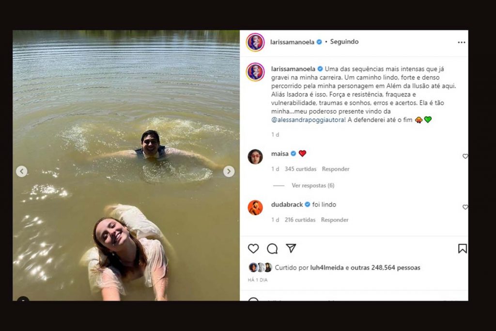 Larissa Manoela mostra bastidores de cena de Além da Ilusão