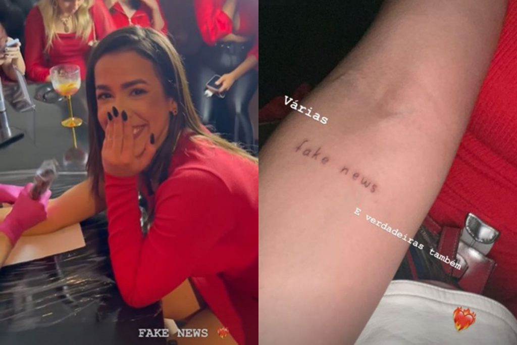 Larissa Tomásia faz tatuagem inusitada no braço