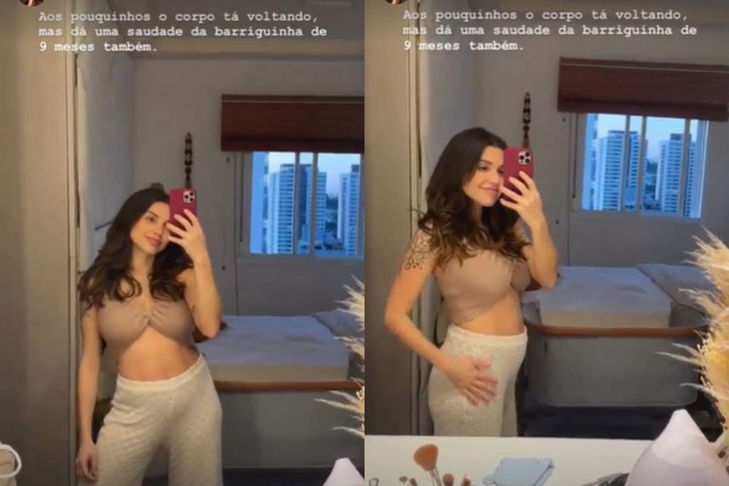 Paula Amorim mostra o corpo poucos dias após o parto