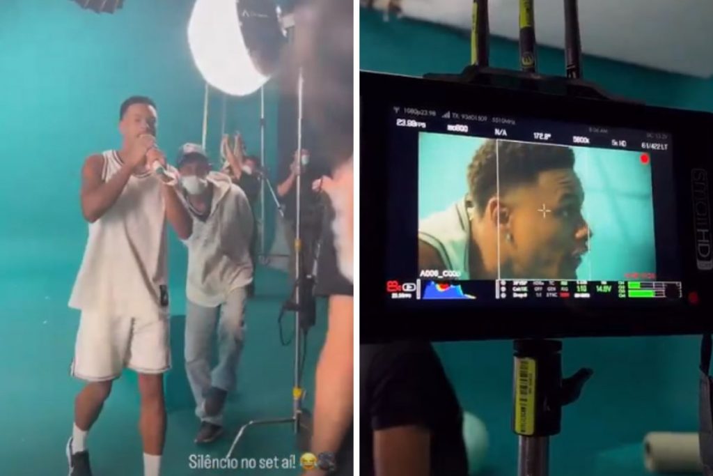 Paulo André durante gravação