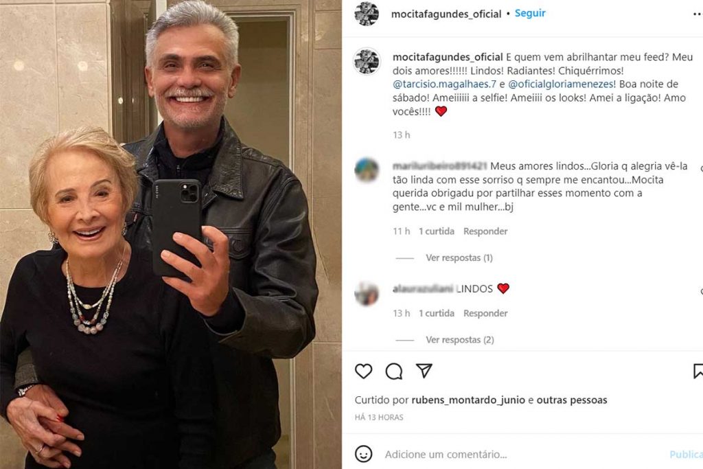 Post de Mocita fagundes, com Glória Menezes e Tarcísio Filho