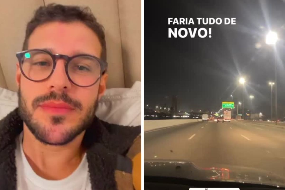 Rodrigo Mussi passando de carro pela Marginal Pinheiros