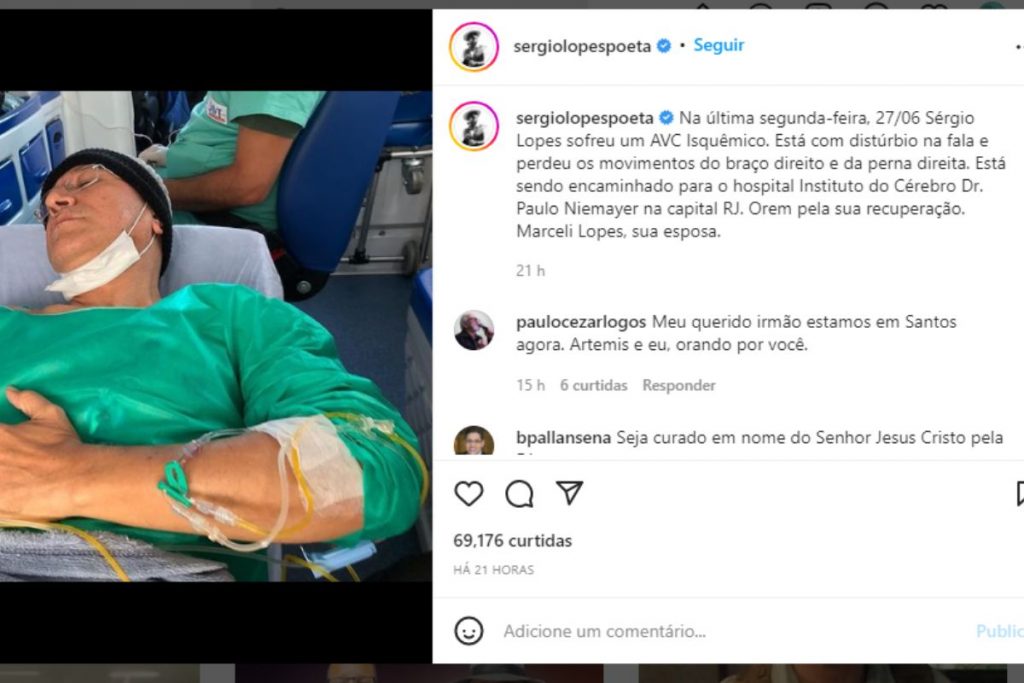 Sergio Lopes sofreu um AVC