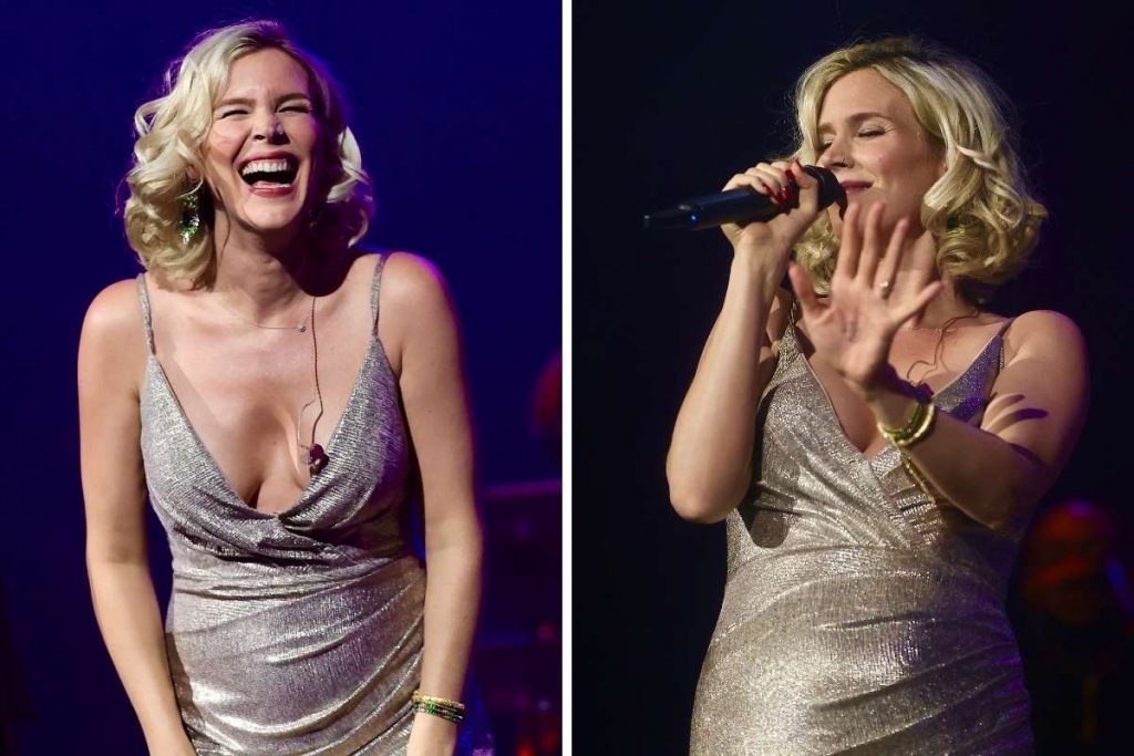 Joss Stone exibe barriguinha de gravidez durante show em SP