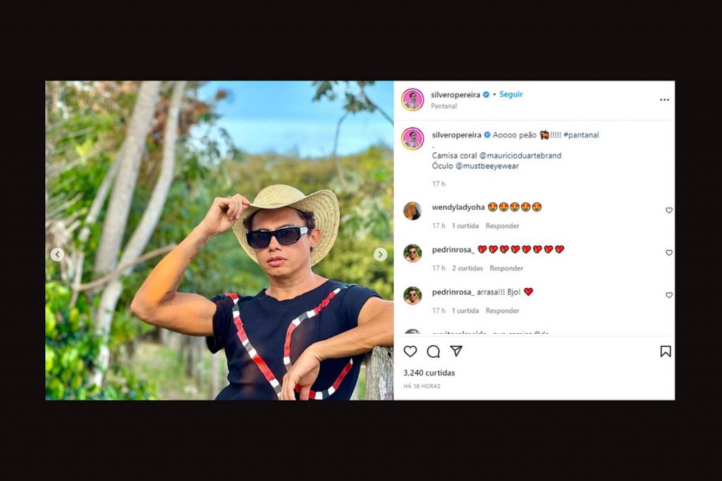 Silvero Pereira faz carão nos bastidores de Pantanal