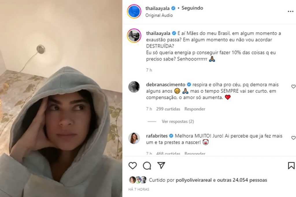 Thaila Ayala desabafa sobre rotina exaustiva da maternidade