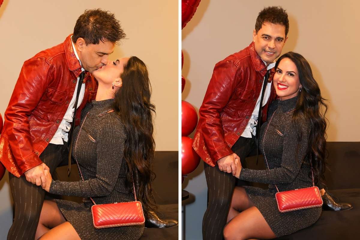 Zezé Di Camargo ganha surpresa de Graciele Lacerda antes de show no Dia dos Namorados