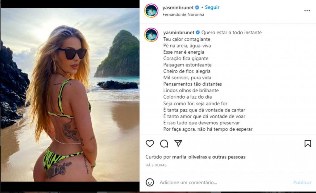 Yasmin Brunet na praia