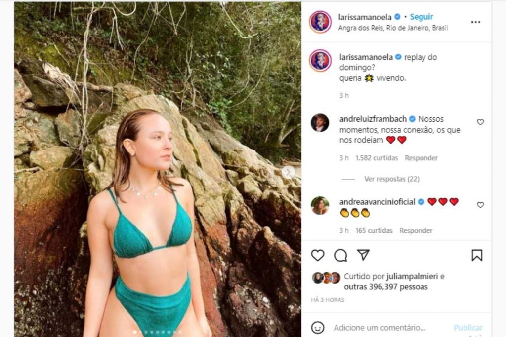 André Luiz Frambach se declarando a Larissa Manoela no Instagram