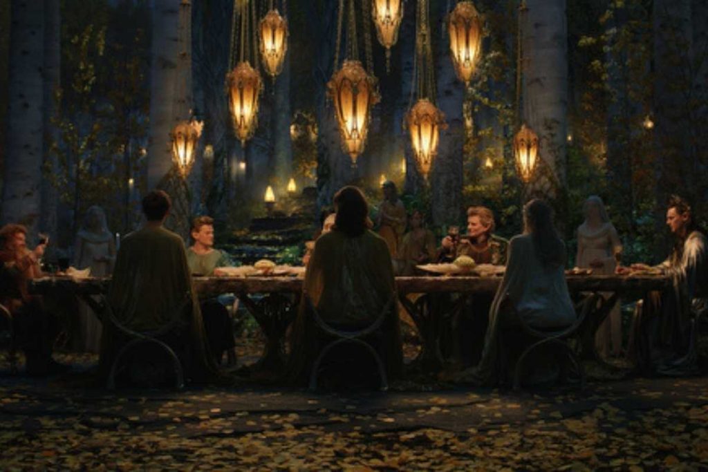 cena de jantar de senhor dos anéis: os anéis do poder